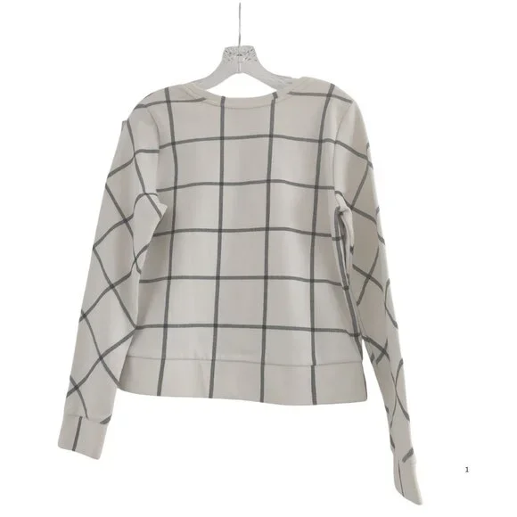 🤍 LOFT by Ann Taylor Windowpane Grid Sweater  Size M EUC - Picture 3 of 5